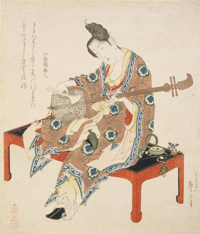 Chinese Beauty Playing the Shamisen, c.1833-34 by Katsushika II Taito
